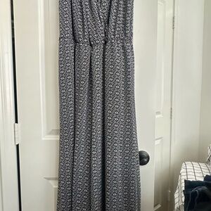 Black and White Patterned Maxi Dress